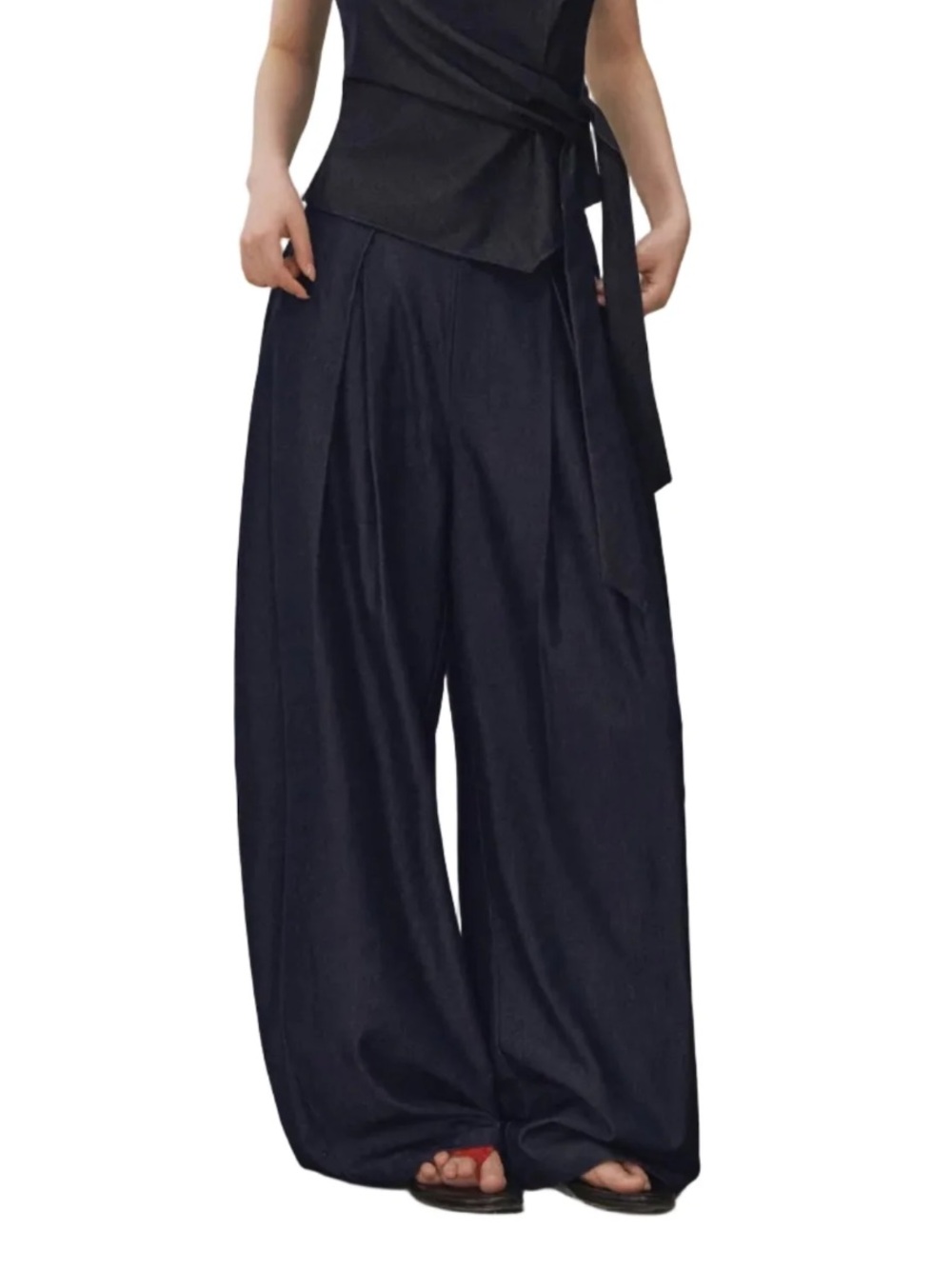 NWT Lost in Echo Wide Leg Pleated Dark Wash Jeans Size M